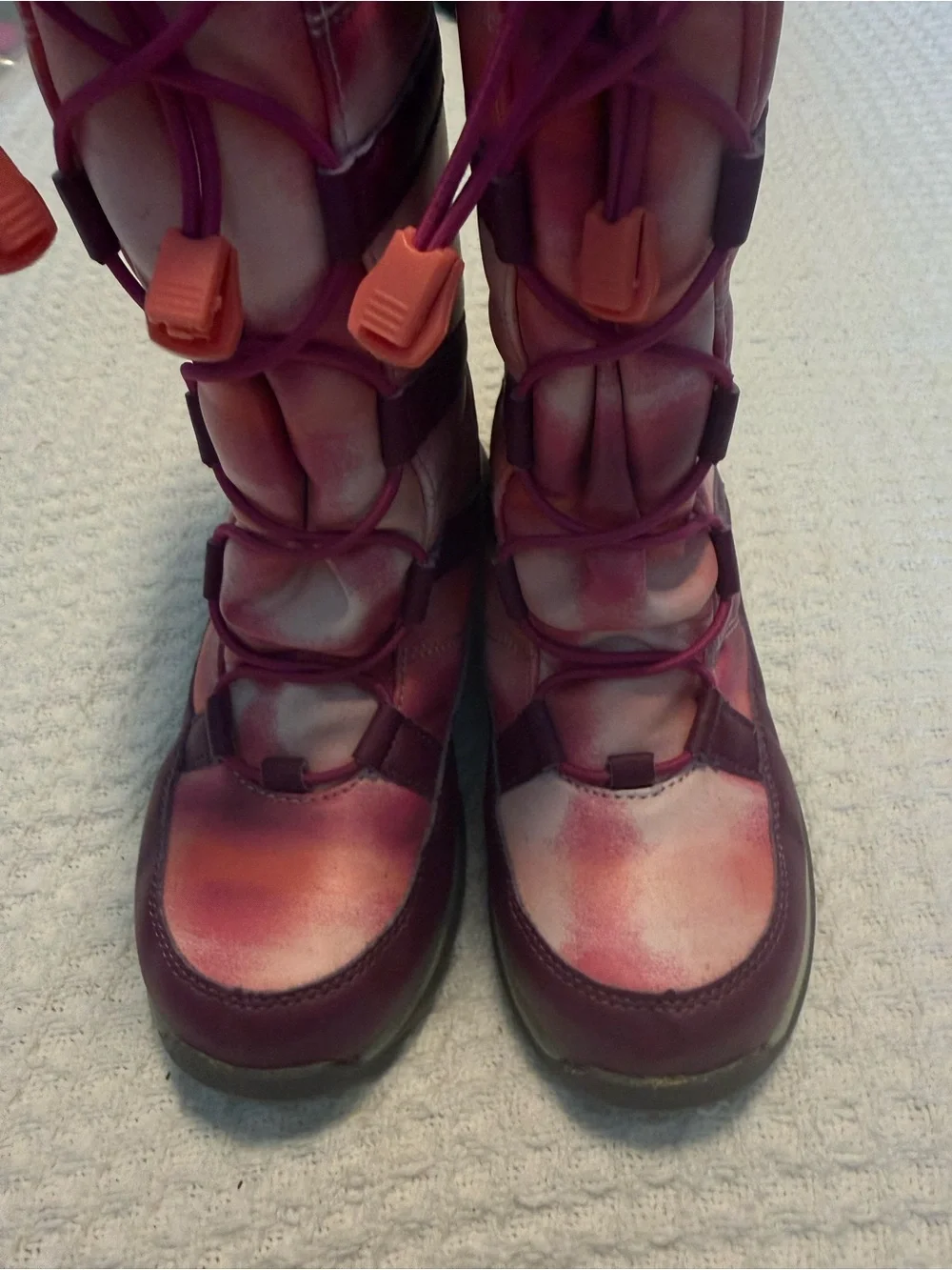 Lands’ End Kids Squall Snow Boots Size 3M Pink Purple Insulated Waterproof
